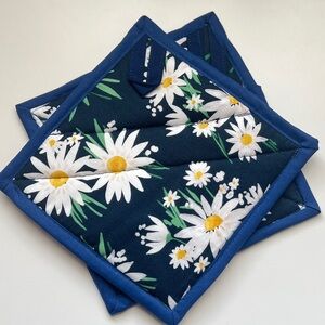 Daisy Floral Print Handmade Pot Holders